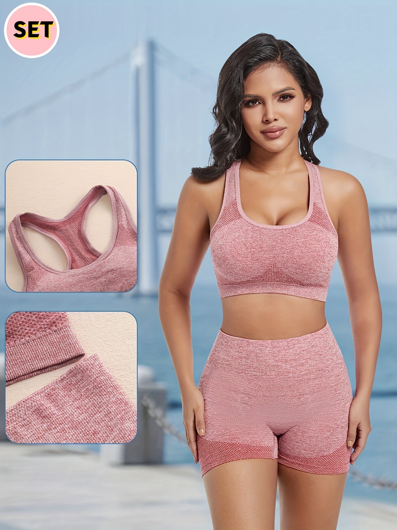 Ensemble de lingerie sportive, Soutien-gorge débardeur dos nageur à séchage rapide et shorts pour garçons, Lingerie et sous-vêtements pour femmes