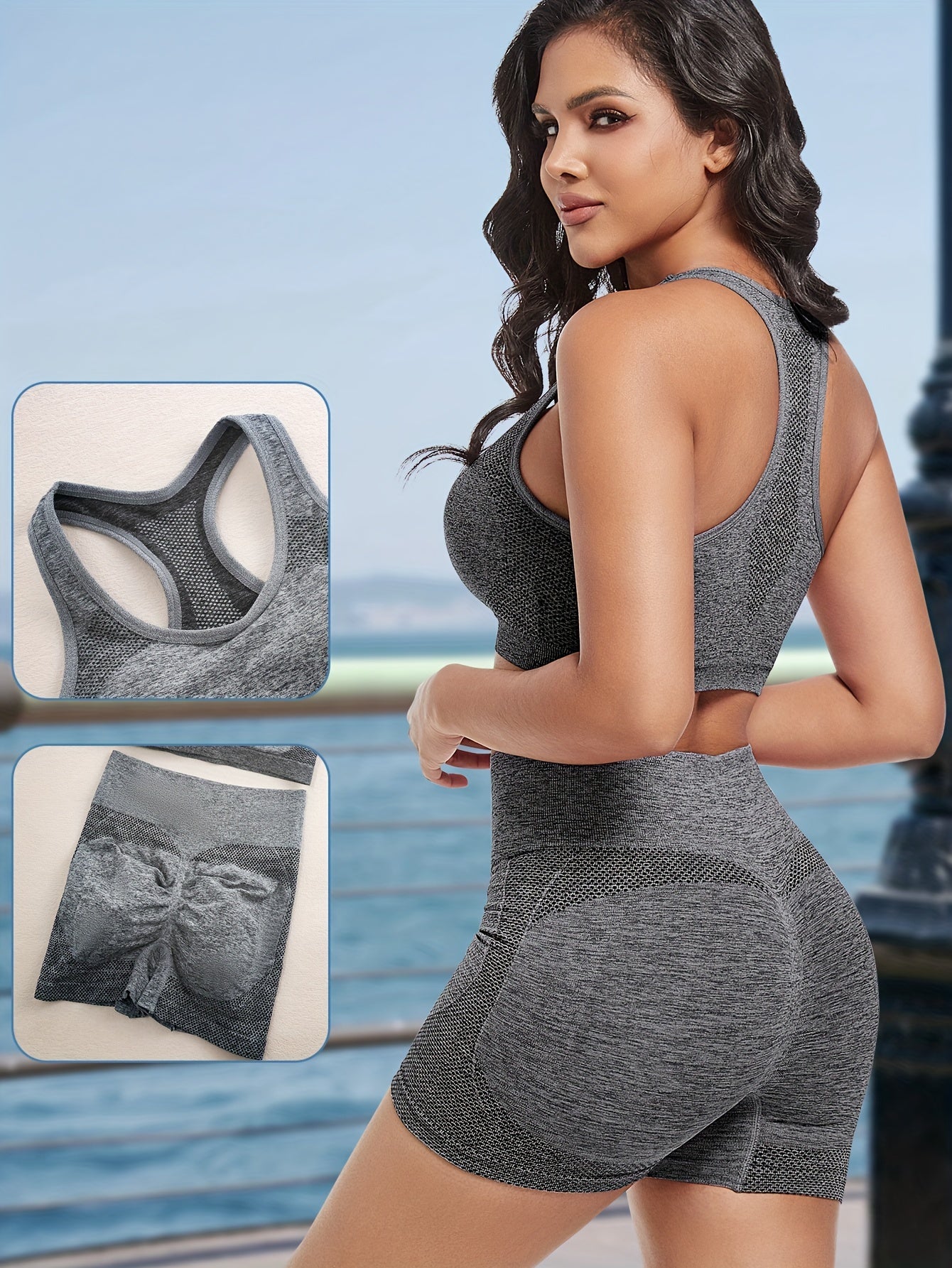 Ensemble de lingerie sportive, Soutien-gorge débardeur dos nageur à séchage rapide et shorts pour garçons, Lingerie et sous-vêtements pour femmes