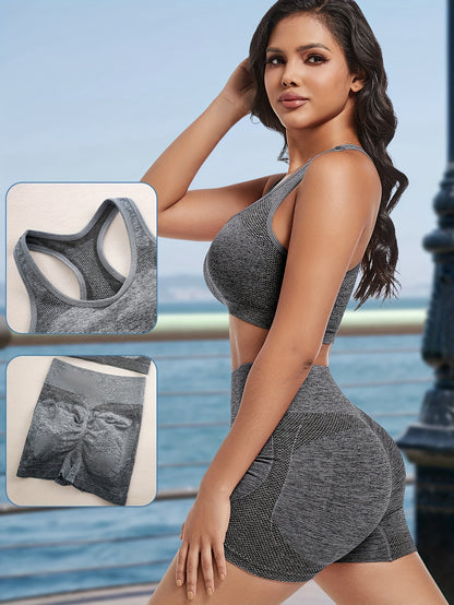 Ensemble de lingerie sportive, Soutien-gorge débardeur dos nageur à séchage rapide et shorts pour garçons, Lingerie et sous-vêtements pour femmes