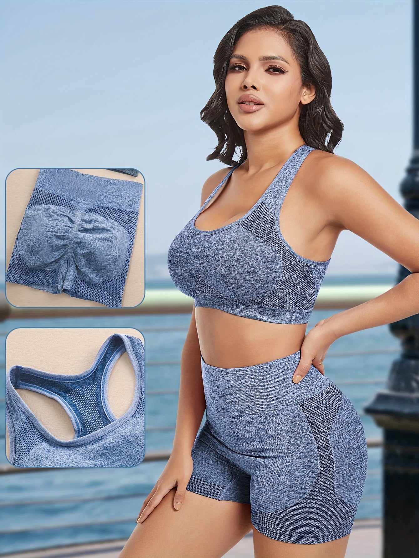 Ensemble de lingerie sportive, Soutien-gorge débardeur dos nageur à séchage rapide et shorts pour garçons, Lingerie et sous-vêtements pour femmes