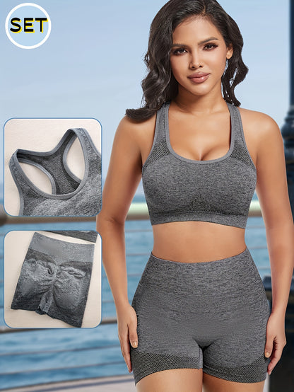 Ensemble de lingerie sportive, Soutien-gorge débardeur dos nageur à séchage rapide et shorts pour garçons, Lingerie et sous-vêtements pour femmes