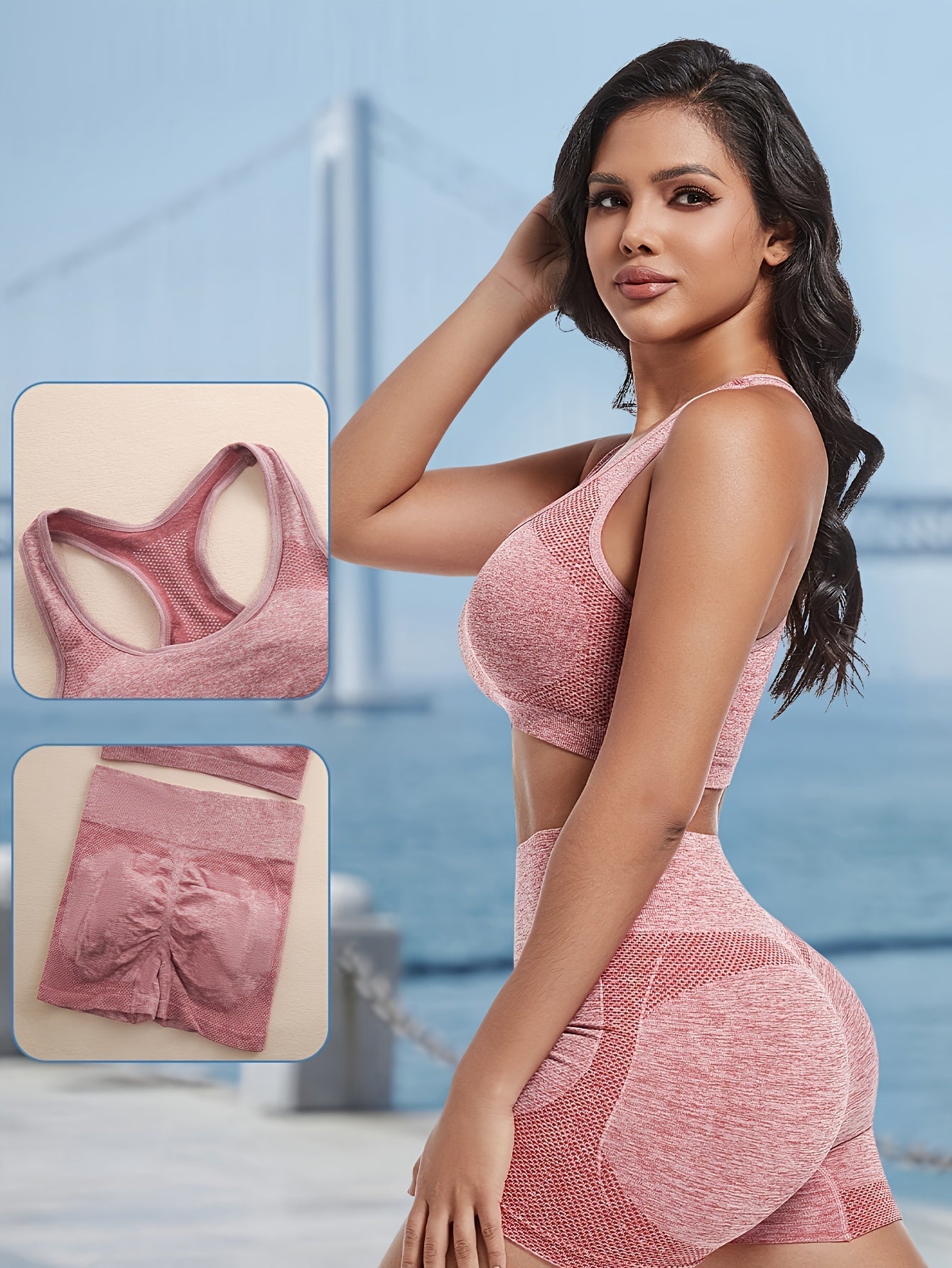 Ensemble de lingerie sportive, Soutien-gorge débardeur dos nageur à séchage rapide et shorts pour garçons, Lingerie et sous-vêtements pour femmes